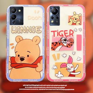 เคส Handphone Case Infinix Note 12 G96 G88 11 Cartoon Winnie The Pooh Pink Pig Pattern Couples Transparent Casing Silicagel TPU Soft Case Shockproof Back Cover for INFINIX Note12 G96 เคสโทรศัพท์