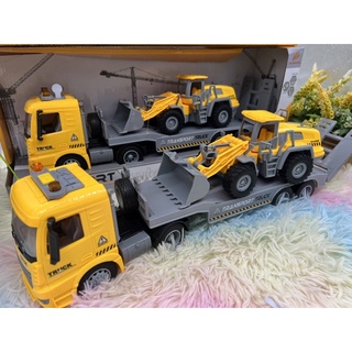 🌈ของเล่น ของเล่นเด็ก รถเทรเลอร์ขนรถตัก เทรเลอร์ขนรถไถ รถไถ Track Bulldozer YD8813A