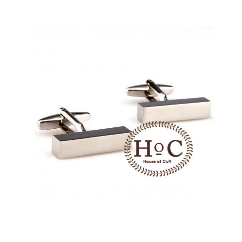 KEMEJA CUFFLINK CUFFLINKS FRENCH CUFF SHIRT BUTTON CUFF SILVER RECTANGLE BAR CUFFLINKS