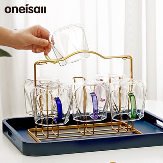 Oneisall แก้วชา ทนความร้อนสูง พร้อมที่จับ สําหรับห้องนั่งเล่น ครัวเรือน