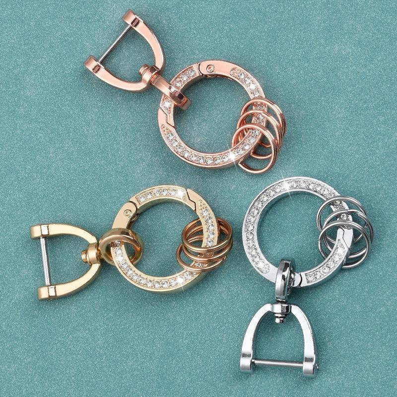 Simple car key ring pendant creative Diamond keychain car key ring ornaments universal car key chain Ready stock