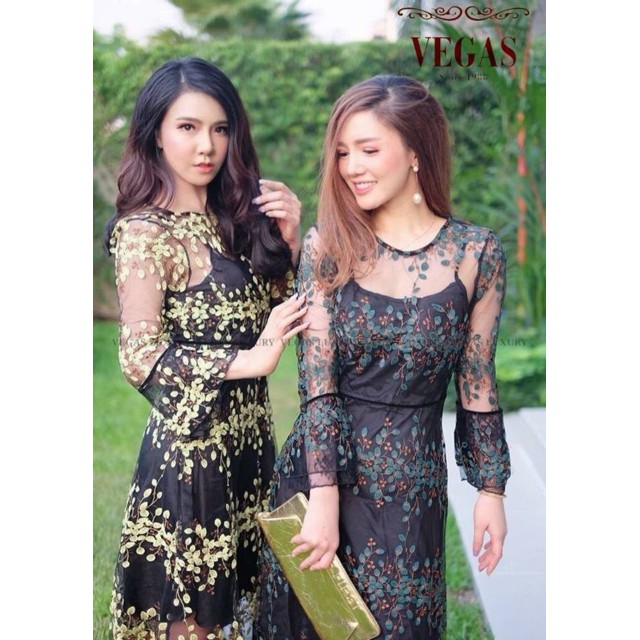 ชุดเดรส งานปักป้าย VEGAS Luxury ของใหม่