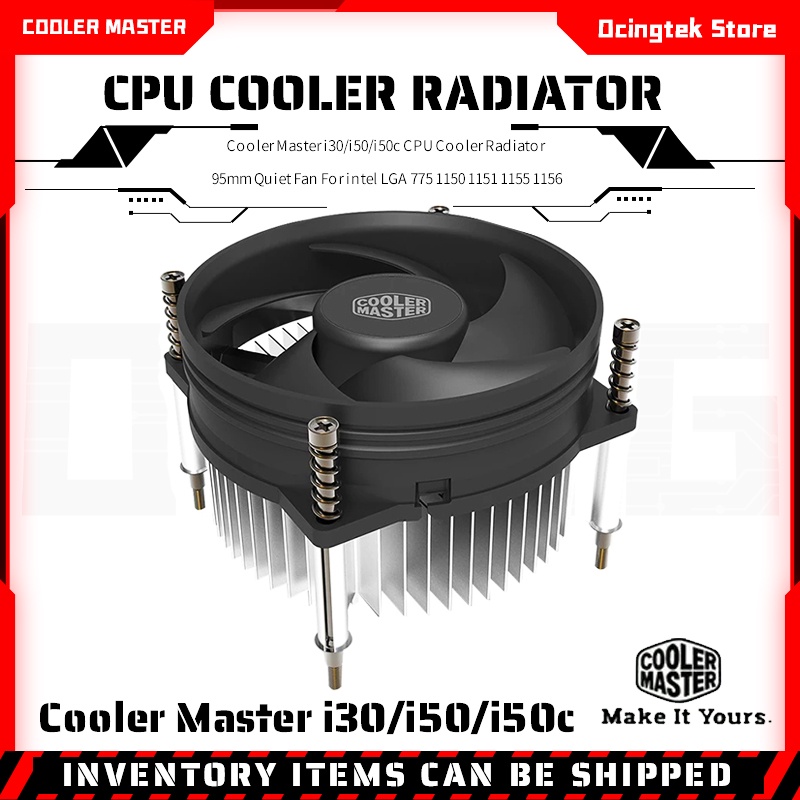 Cooler Master i30 CPU Cooler รองรับ Intel LGA 1156/1155/1151/11150 พร้อมขายึด