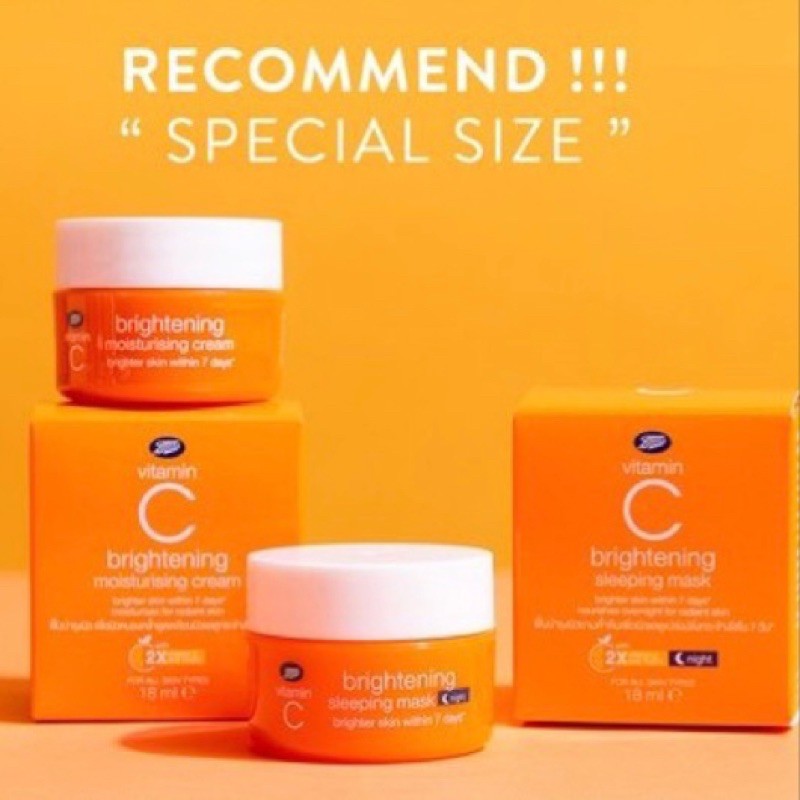 Boots Vitamin C Brightening Moisturising Cream / Sleeping Mask บู๊ทส์ วิตามินซี เดย์ครีม / ไนท์