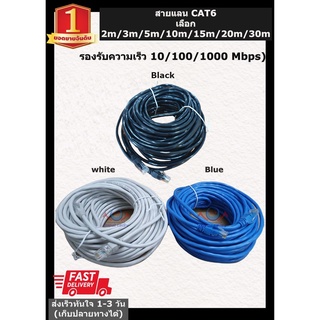 🔥สายแลน LAN Cat6 คอมพิวเตอร์ Internet อุปกรณ์เชื่อมต่อ 🔥 ขนาด เลือก 2m/3m/5m/10m/15m/20m ราคาถูกที่สุด