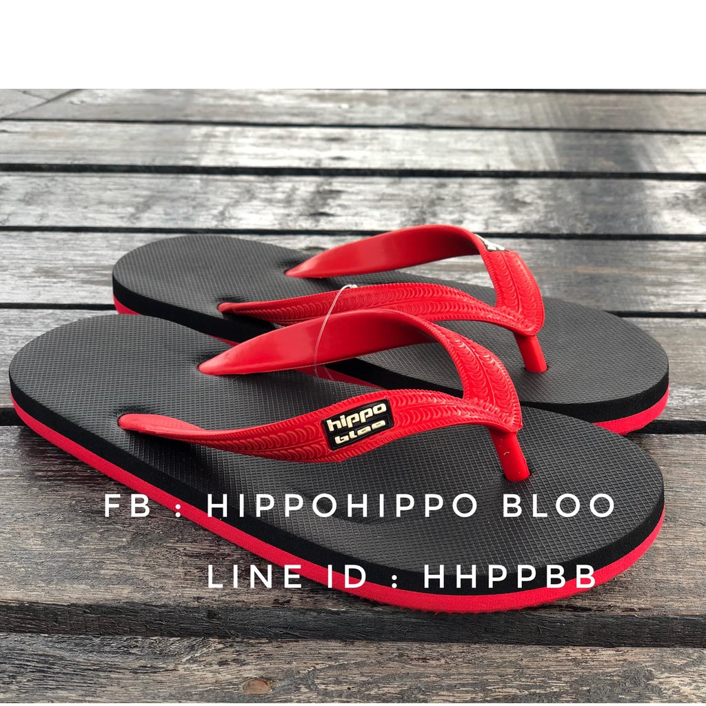พื้นดำแดง Blackred Hippo shoe รองเท้าแตะฮิปโป No. 36-37-38-39-40-41-42-43-44-45-46