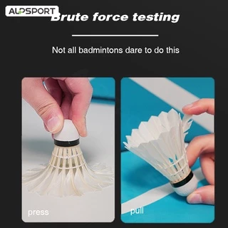 ALPSPORT 303 3/6/9 ชิ้นหลอดขนห่านสีขาวแบดมินตันสําหรับการฝึกอบรมความเร็วเรียบอุปกรณ์กีฬากลางแจ้งแบดมินตันลูกขนไก่คุณภาพสูง ALP