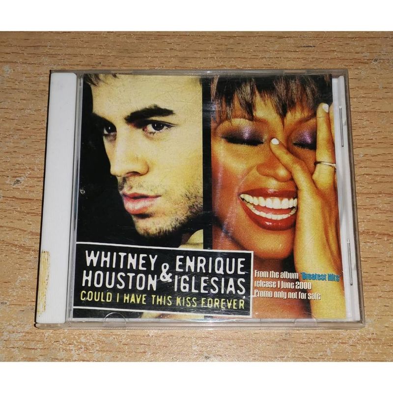 Whitney Houston &amp; Enrique Iglesias ซีดี Promo CD Single Could I Have This Kiss Forever