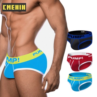 CMENIN (1 Pieces) PUMP Patchwork Hip Raise Underwear Men Jockstrap 2021 New Cotton Briefs Mens Underpants Man PU5107