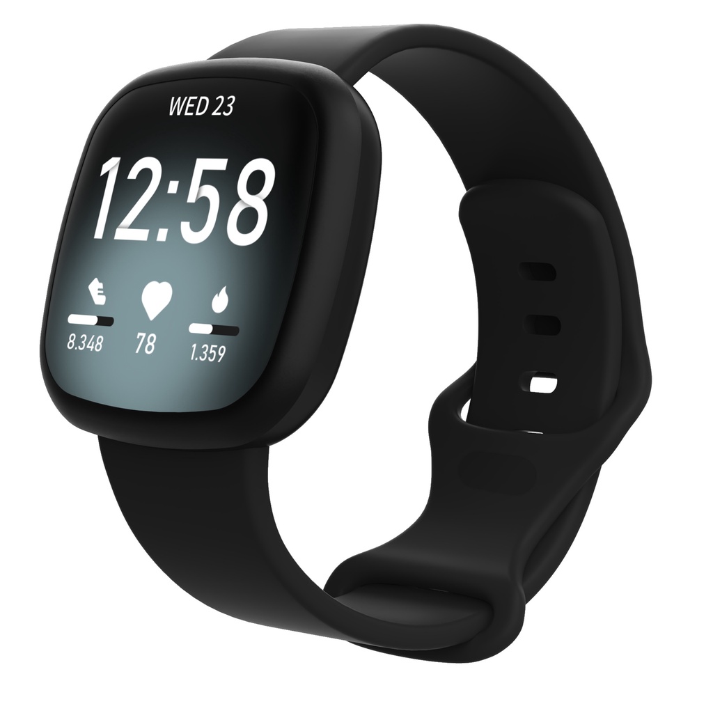 เหมาะสําหรับ Fitbit Versa 3/Fitbit sense Strap ซิลิโคนสีทึบสไตล์กีฬากันน้ํา