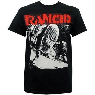 แขนสั้นcrew neckเสื้อยืด พิมพ์ลาย Kings Road Rancid Boot สีดํา สําหรับผู้ชายS-XXXXL