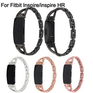 สายนาฬิกาข้อมือ สายสแตนเลส ประดับเพชร อุปกรณ์เสริม สําหรับ Fitbit Inspire HR