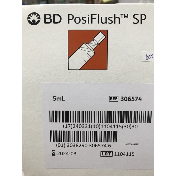 น้ำเกลือ ในหลอด syringe เพื่อช่วยในการทำความสะอาดปากแผล BD PosiFlush  SP 30 Single Use Syringes