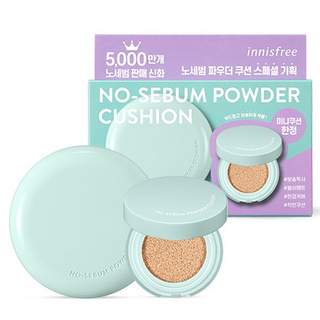 #พร้อมส่ง# Innisfree No Sebum Powder Cushion SPF35 PA++ 14g แถมฟรี Mini Cushion, 5g