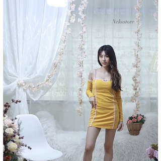 🌻💛พร้อมส่ง เดรสสั้น คิมิโมโตะสุดๆ คิ้วท์ ๆ น่ารักน่าเลิฟ