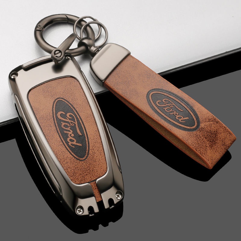 ใหม่ เคสกุญแจรีโมทรถยนต์ หนังอัลลอย ลายโลโก้ Ford Mondeo Ruiji Explorer Taurus 21 Ruijie PLUS 2021