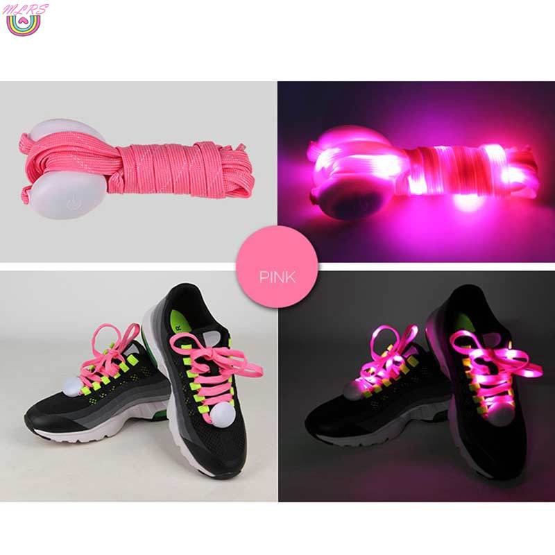 MS LED Shoelaces Nylon Shoe Laces Flash Light Up Glow Stick Strap ...