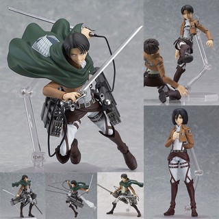 ผ่าพิภพไททัน 15cm Action Figure Figma 213 203 207 ฟิกม่า Model ฟิกเกอร์ โมเดล Attack on Titan Eren Yeager เอเลน ของเล่น ของสะสม ข