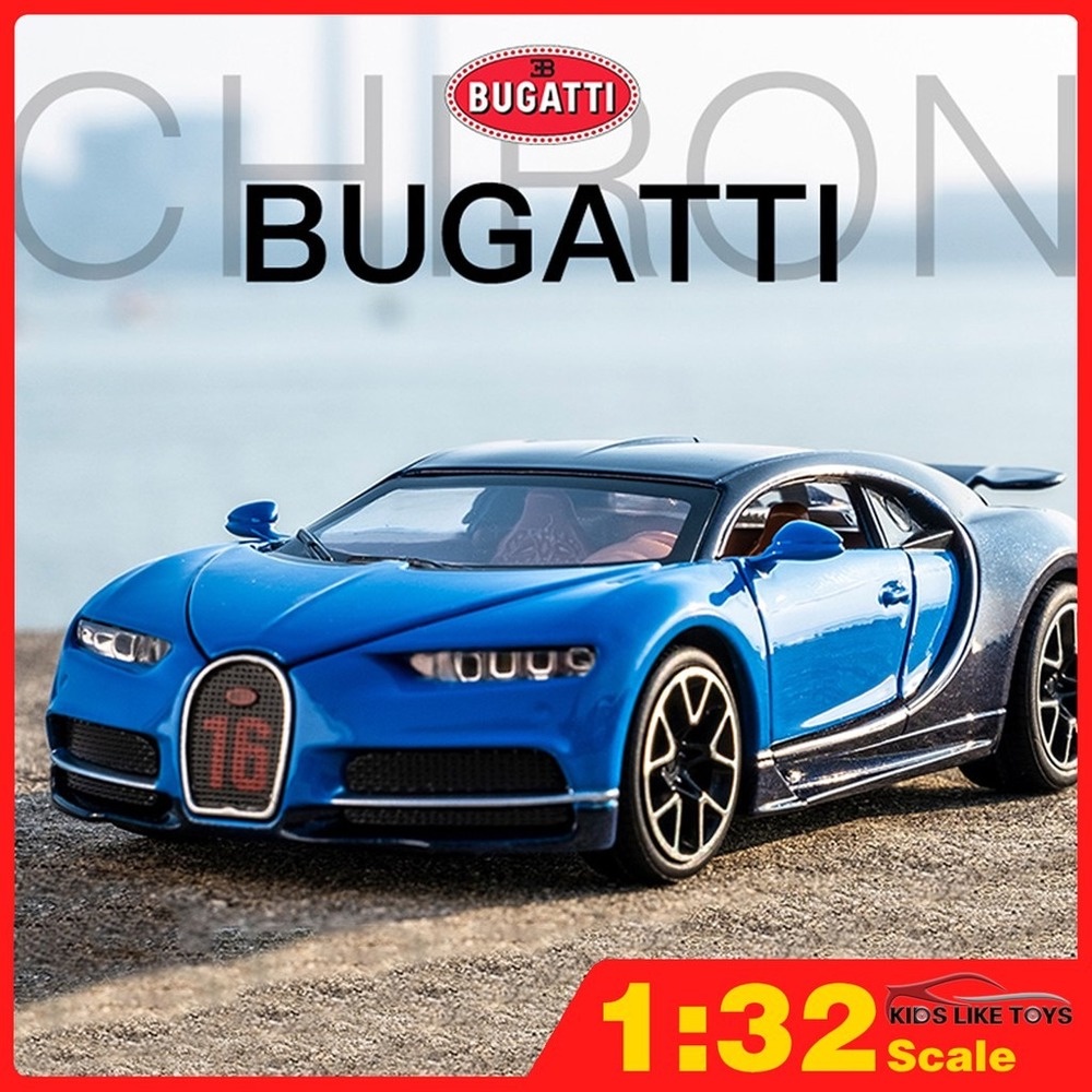 Klt โมเดลรถยนต์ Bugatti Chiron Diecast 1:32 ของเล่นสําหรับเด็กผู้ชาย รถอัลลอยด์ ของเล่นสําหรับเด็กผู้ชาย รถบรรทุกอัตโนมัติ มีเสียง และไฟ ของเล่น ของขวัญ