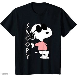 แขนสั้นcrew neckเสื้อยืดคอกลม แขนสั้น ผ้าฝ้าย พิมพ์ลาย Snoopy สีชมพู แฟชั่นฤดูร้อน สําหรับผู้ชายS-XXXXL