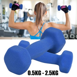 ดัมเบล ดัมเบลยาง ออกกำลังกาย Adjustable Dumbbell 2 Kg. 1 คู่