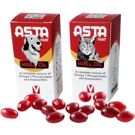 ASTA Coat Krill Oil อาหารเสริม บำรุงผิวขน ลดอักเสบ บำรุงข้อ สายตา สมอง สุนัข-แมว