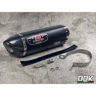 ปลายท่อ Yoshimura ทรง R77 18 นิ้ว เลสสีดำ ปากฟิมเคฟล่า