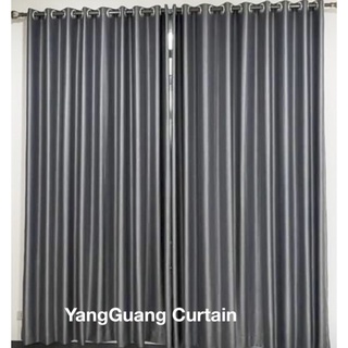 curtain ผ้าม่านตาไก่ สีพื้น ผ้าม่านสำเร็จรูป ผ้าม่านสีเทา ทึบแสง กันยูวี99% เนื้อผ้าหนามาก กันแอร์ กันห้อง กันร้อน