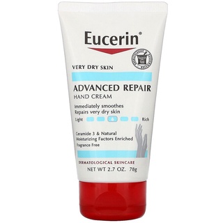 Eucerin, แอดวานซ์ รีแพร์ แฮนด์ครีม ปราศจากน้ำหอม 2.7 ออนซ์ (78 g)