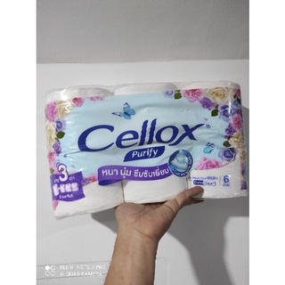 กระดาษเช็ดหน้า Cellox Purify Double Roll 2-Ply Tissue 6pcs