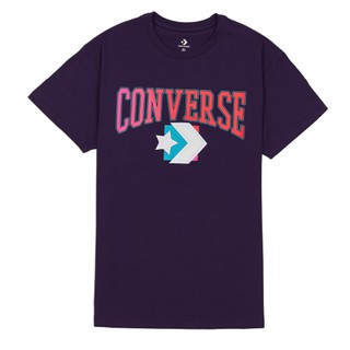 เสื้อยืดผ้าฝ้ายระบายอากาศConverse-เสื้อผู้หญิง-WARMTH PACK TEE BLACK PURPLE-123W01028PPถูกสุดๆS-5XL