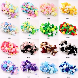 ปอมปอนปอมปอม แฮนด์เมด คละสี 10 15 20 25 30 มม. 20 กรัม 135 ชิ้น DIY