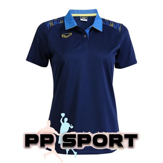 เสื้อโปโลผู้หญิงคอปกแขนสั้นสีกรม grand sport ผ้า T spun 012776 S-2XL(3L)