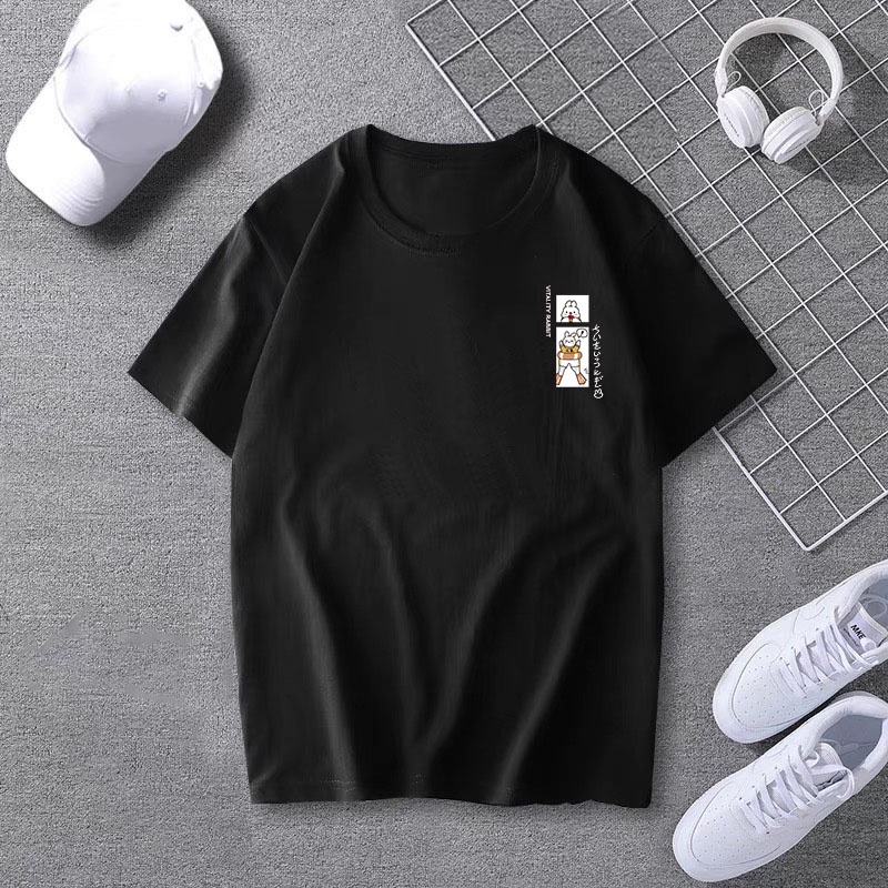 เสื้อทีเชิร์ตเสื้อยืดคอกลมแฟชั่นSportขาว-ดำ พร้อมส่ง T-613