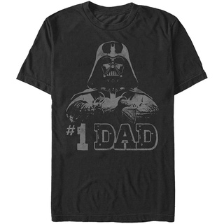 100%cotton เสื้อยืดคอวีผู้ชาย STAR WARS Mens Star Wars Darth Vader Number One Dad T-shirt men เสื้อ ยืด ผู้ชาย คอกลม โอเ