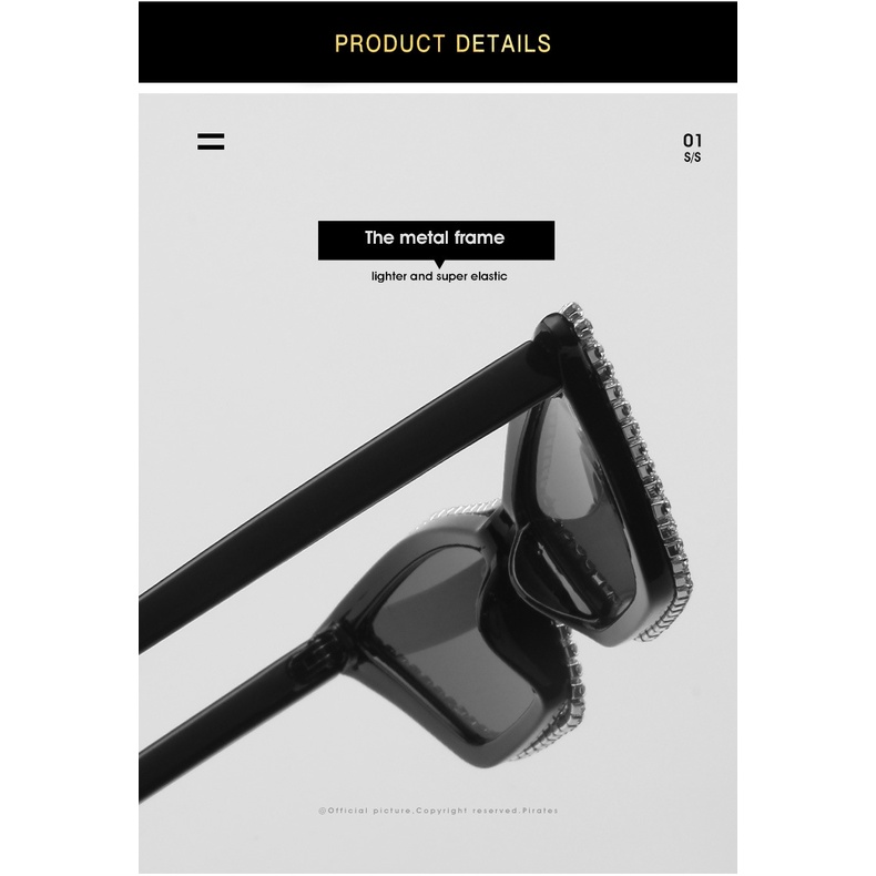 🌟ข้อเสนอ🌟แว่นตากันแดด ทรงสามเหลี่ยม ประดับเพชร แฟชั่นยุโรป และอเมริกา - รูปที่ 5