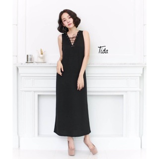 New !! maxi dress  ดีไซน์ถักร้อยเชือกอก