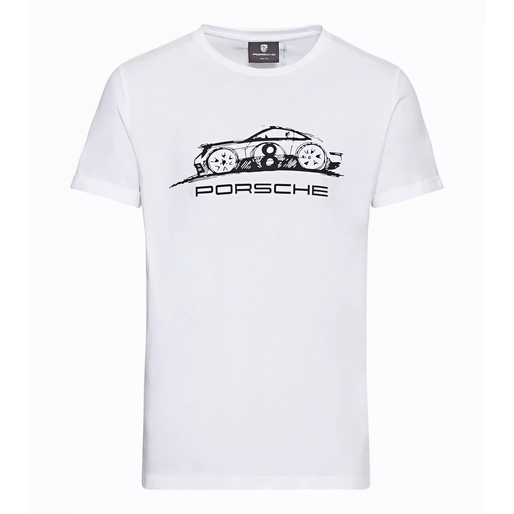 เสื้อยืดผู้ชาย& 39;s พิมพ์ลาย Porsche 911 outline