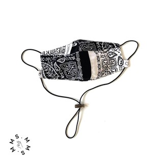 Mr.894 Fabric Mask ลาย Bandana สี Black &amp; White