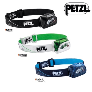 Petzl รุ่น Actik 350 lm ไฟฉายคาดหัวสีน้ำเงิน สีเขียว สีดำ