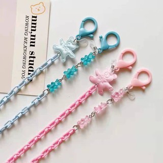 New creative cartoon candy color bear acrylic lanyard necklace glasses chain earphone chain mask chain