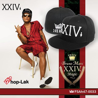 หมวกHIPHOP แฟชั่น เต็มใบ ปักลาย XXIV สีดำ