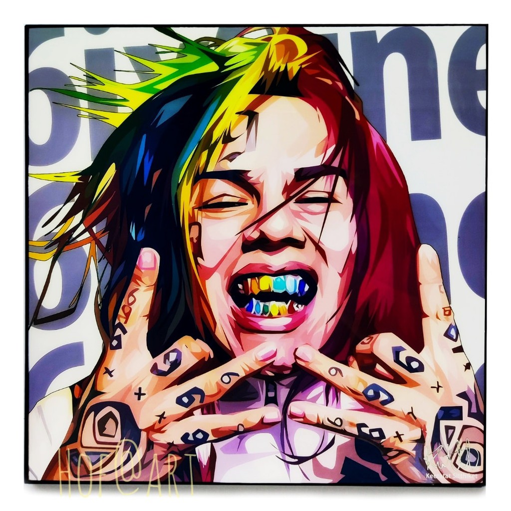 6IX9INE หกเก้า Tekashi 69 นักร้อง Rapper แร็ปเปอร์ ศิลปิน รูปภาพ​ติดผนัง pop art กรอบรูป แต่งบ้าน ขอ