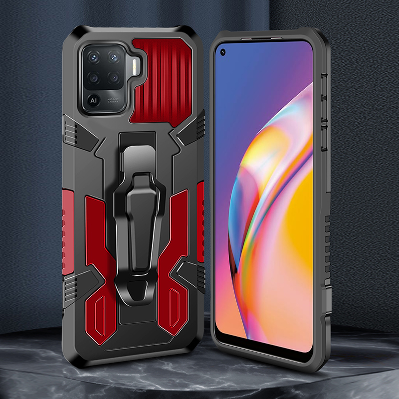 สําหรับ OPPO Reno 5 z 5f 6 z 2z 2f 8 7 6 Lite 10 Pro 5G กรณี Hybrid เกราะกันกระแทกพร้อมคลิปเข็มขัด