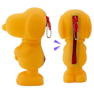 ซองซิบใส่เครื่องเขียน ตัวซิลิโคน snoopy yellow