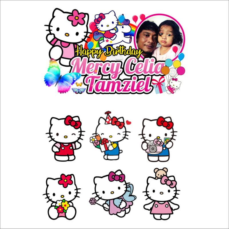 HELLO KITTY TOPPER CUSTOM NAME + รูปถ่าย