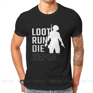 เสื้อยืดคอกลม พิมพ์ลายกราฟิก PUBG PlayerUnknowns Loot Run Die Repeat คุณภาพสูง สไตล์ฮาราจูกุ สําหรับผู้ชาย