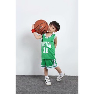 เสื้อกีฬาบาสเก็ตบอล NBA Boston Celtics NO . 11 Kyrie Irving สำหรับเด็ก