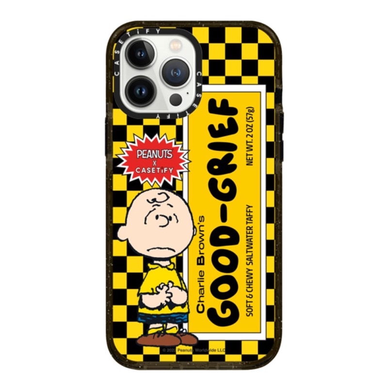 Charlie Brown Good Grief Taffy Case iPhone 13 Pro Max Impact Crush สี: Black
