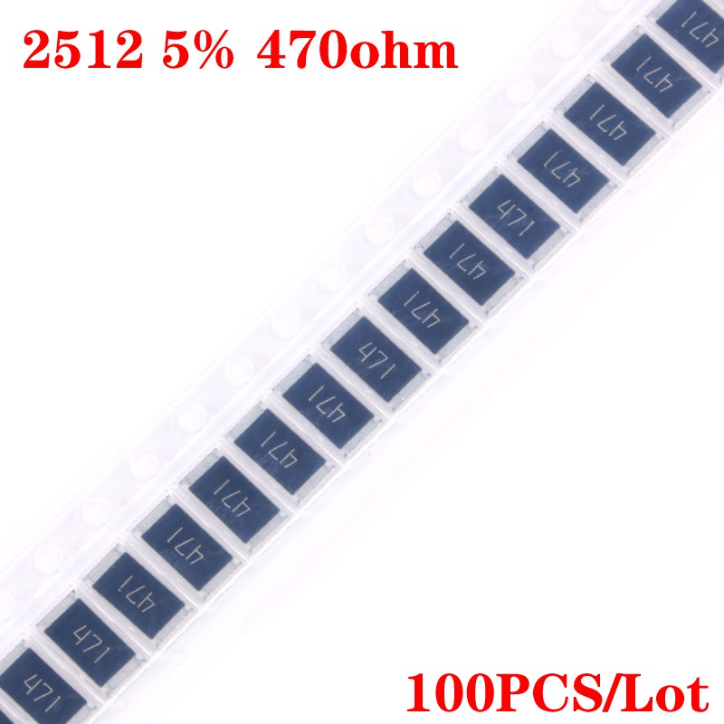 100 ชิ้น 2512 ชิปตัวต้านทาน SMD 1W 470 โอห์ม 470R 471